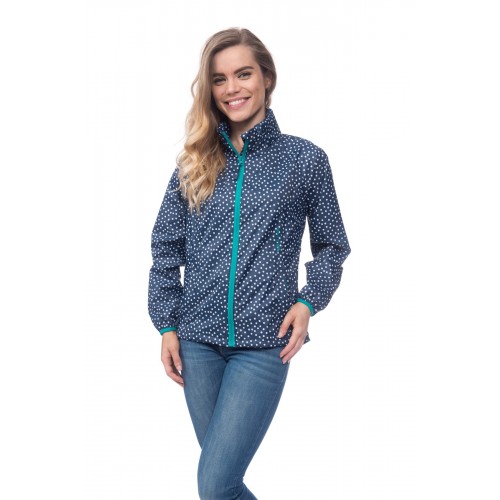 Elle куртка женская Dotty Navy (тёмно-синий в белый горошек)